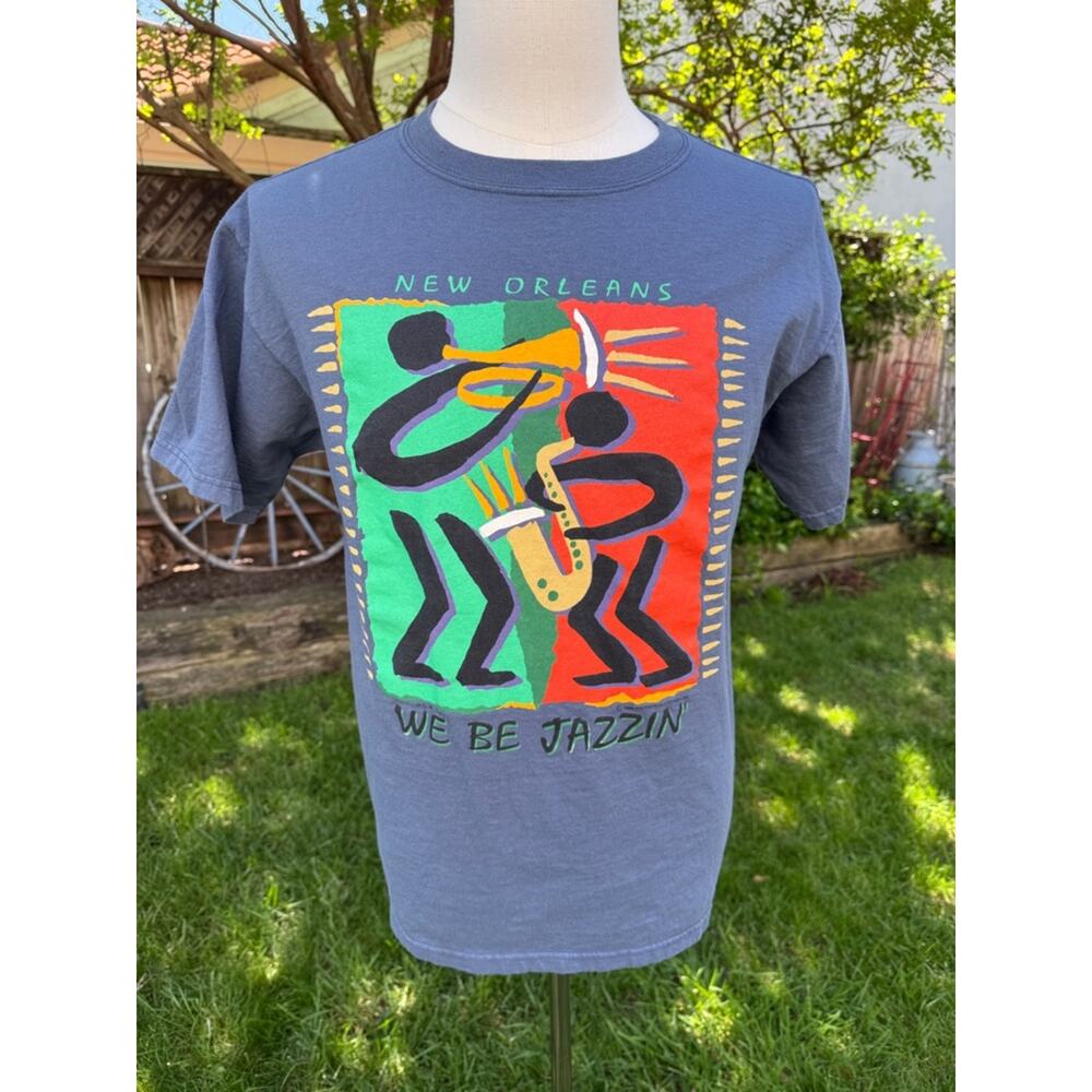 Vtg 1993 New Orleans We Be Jazzin' Festival Tourist Souvenir Shirt USA M *Flaw*